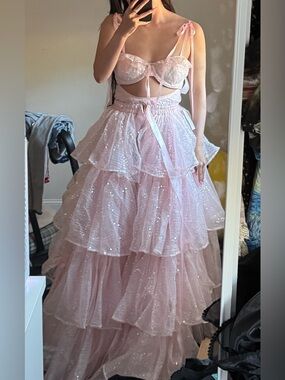 TRADE ONLY Selkie XS sparkling champagne skirt
